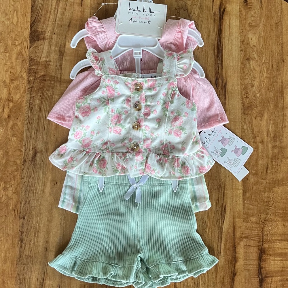 NWT Nicole Miller Baby Girl Set 0-3 months